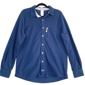 The North Face Men’s Fleece Button Front Shirt - Blue, Size Medium